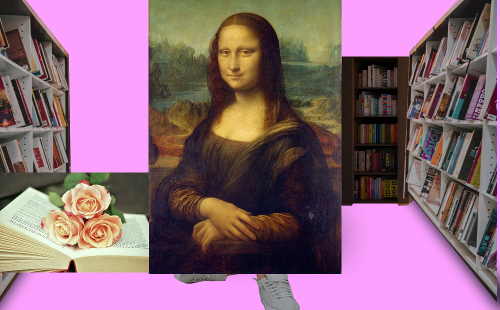 Mona Lisa och böcker illustrerar perfektionism.